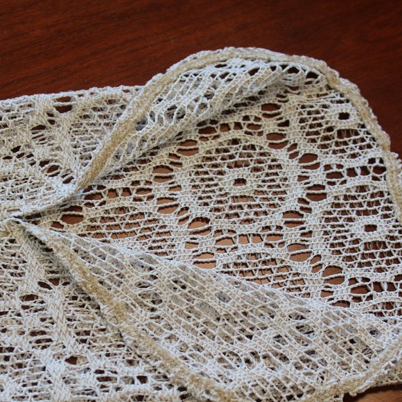 Ruby Red Lace Top with Slit Sleeves, Creme Top, PS - Picture 6 of 10